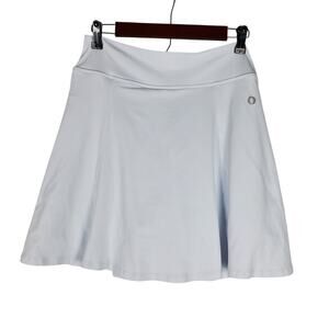 Dona Jo White Skort Sz L (2) Flounce Hem Activewear Athleisure Skirt Pickleball